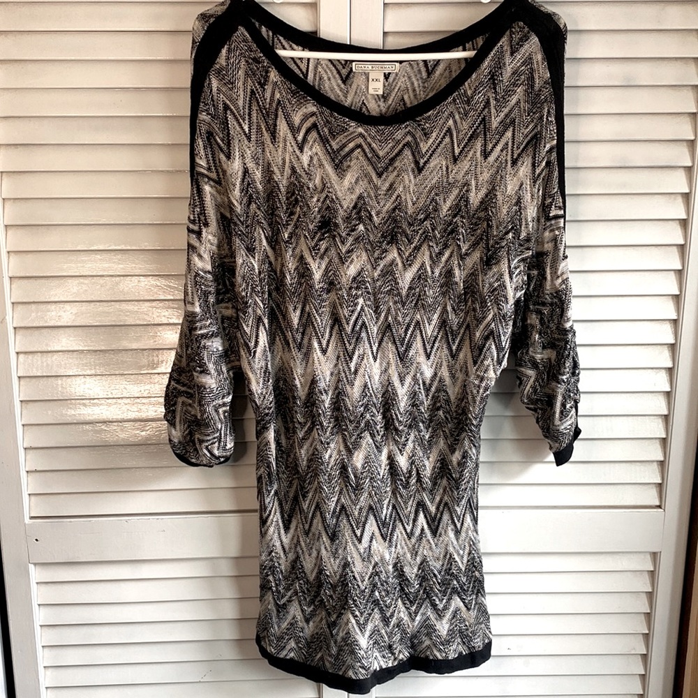Dana Buchman 3/4 sleeve Chevron Sweater